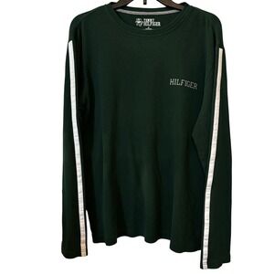 Tommy Hilfiger Men's Long Sleeve Shirt Medium Thermal Waffle Knit Green‎